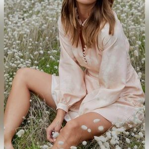 Sofia Irina – Peplum Dress – Apricot Flora Small